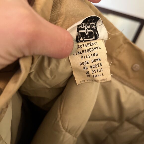 WOOLRICH Vintage 70s Quilted Duck Down Nylon Canvas Waterproof Pant,Tan- Size S - Picture 8 of 10